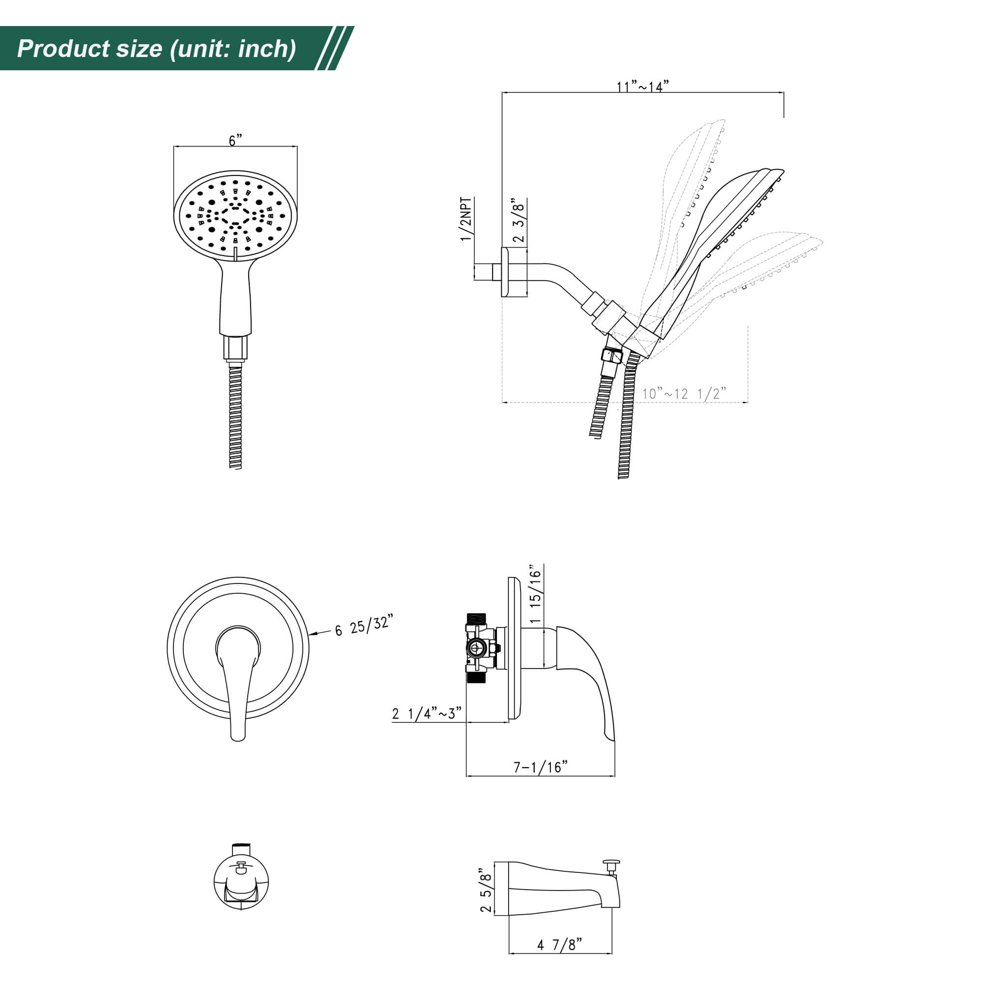 AIHOM Dual-Function Shower Faucet Set With Valve