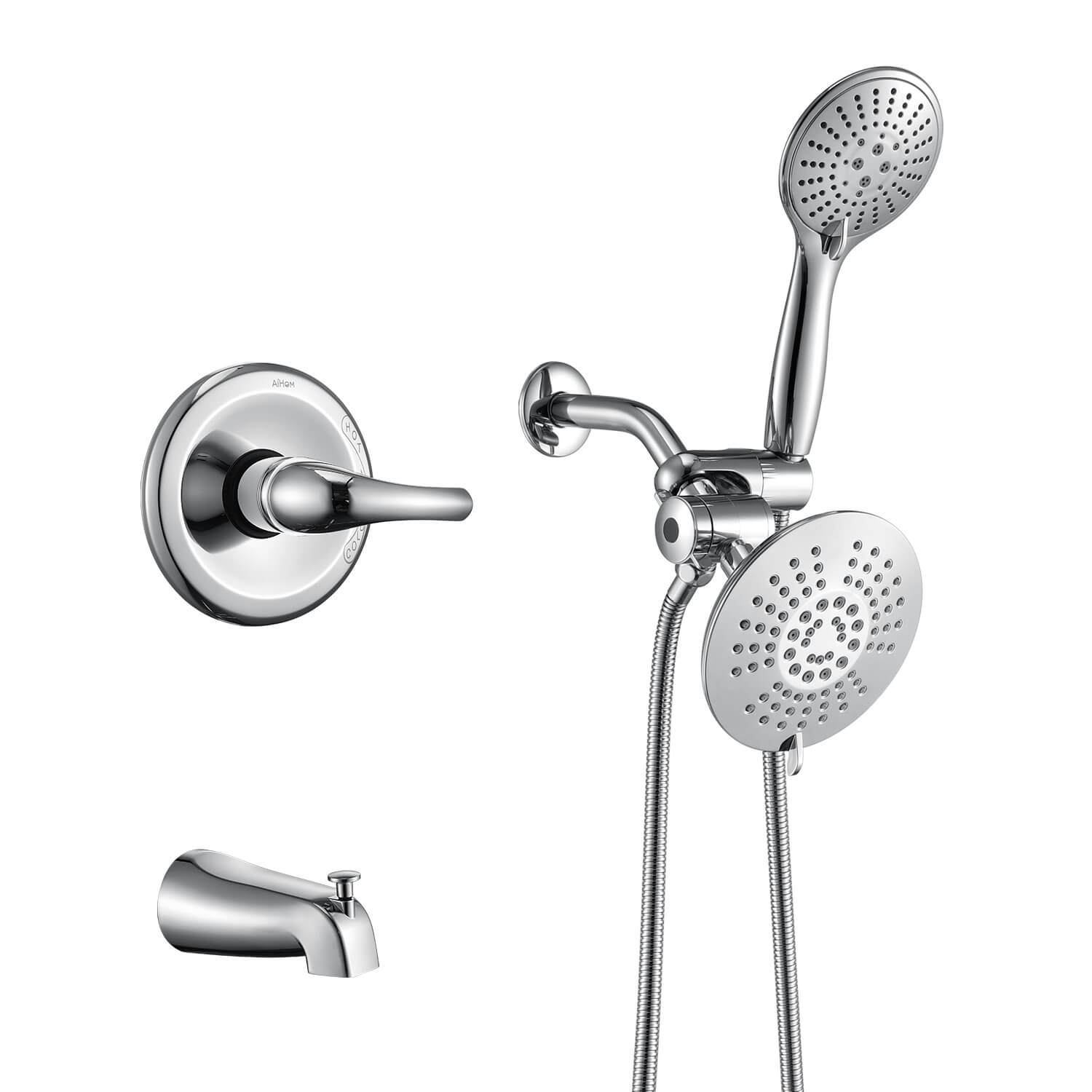 AIHOM Dual Shower Head Faucet Shower Trim Kit(Valve Included)