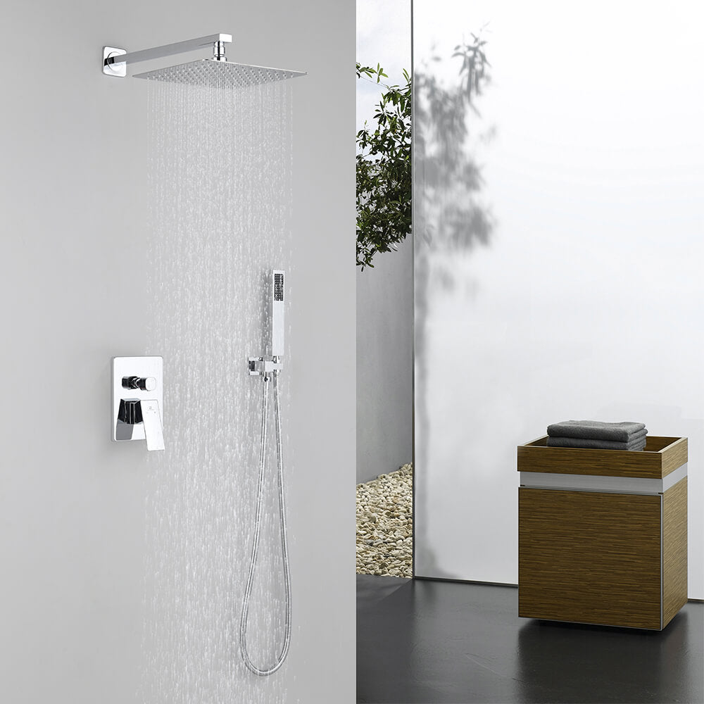 HOMELODY Shower Faucet Set (with Valve) Wall Mounted with High Pressure Rainfall Shower Head