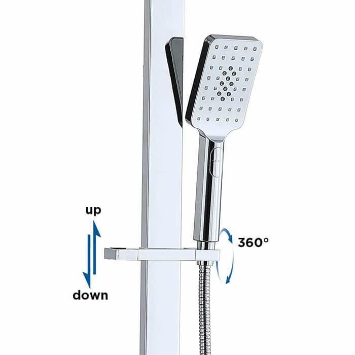 3 Jet Types Handheld Shower Homelody Square Shower Set with Height-Adjustable - Homelody