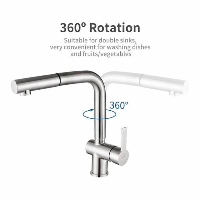 360 ° Swivel Homelody Kitchen Faucet with Extractable Shower Mixer - Homelody