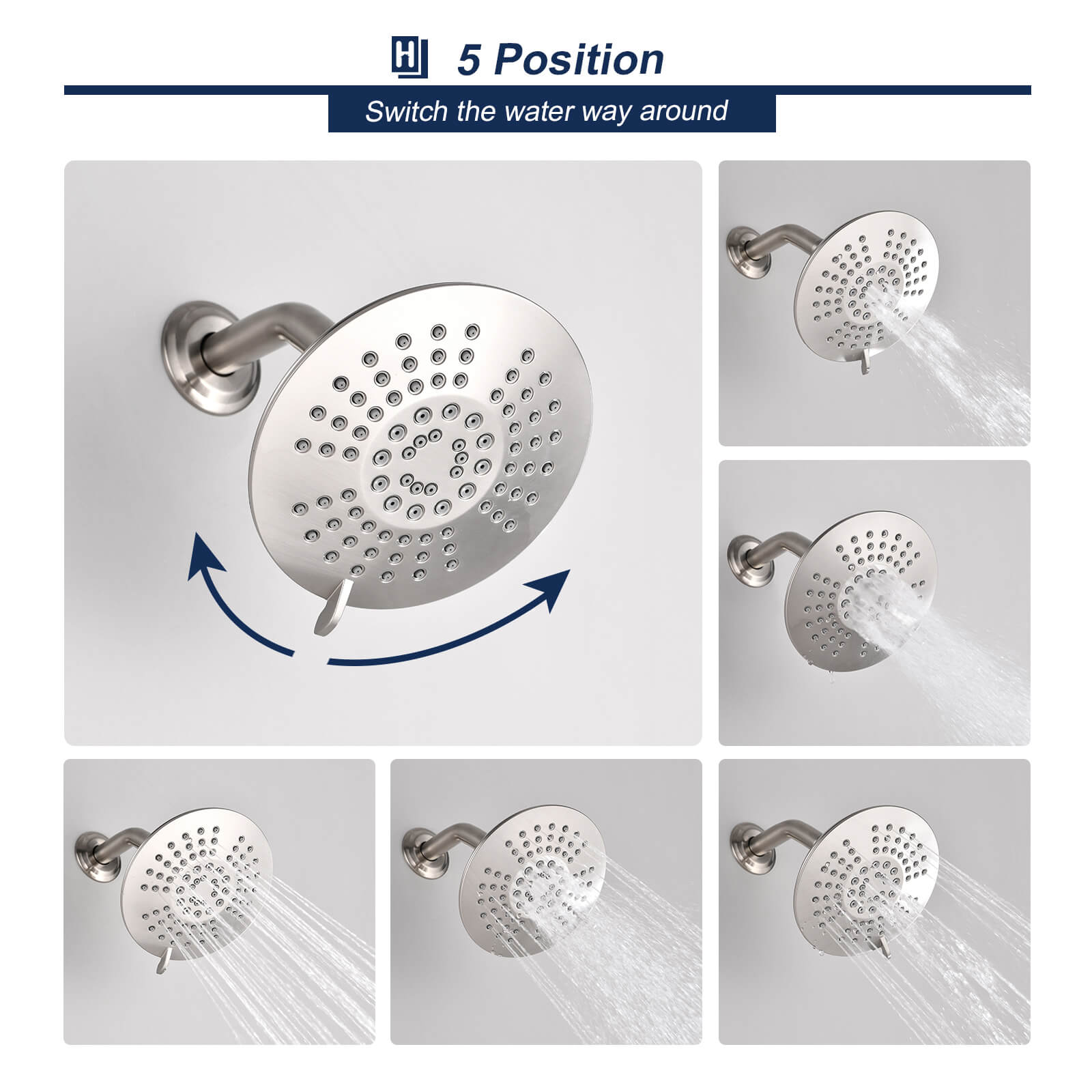 HOMELODY Single-Handle Shower Tub Kit Shower Trim Kit (Valve Included) Shower Faucet Set with 5-Spray Shower Head