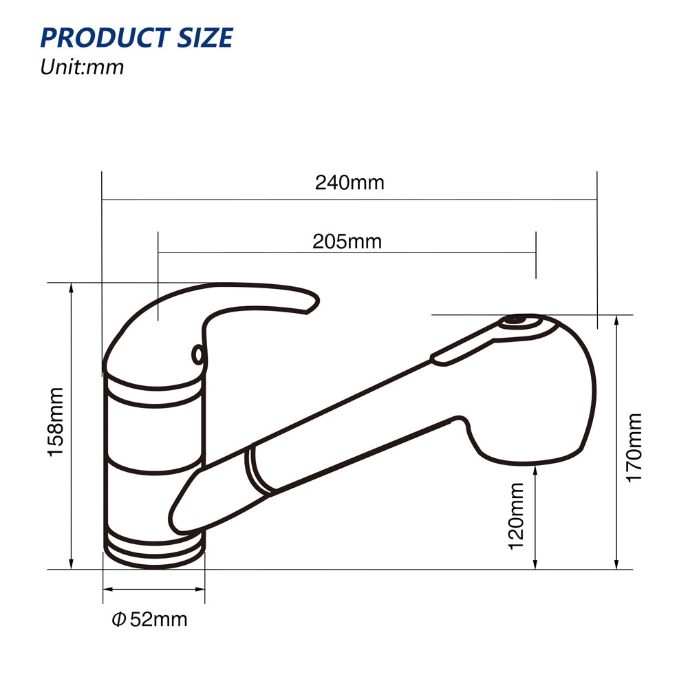 Homelody 2 Functions 120 ° Swivel Removable Kitchen Faucet