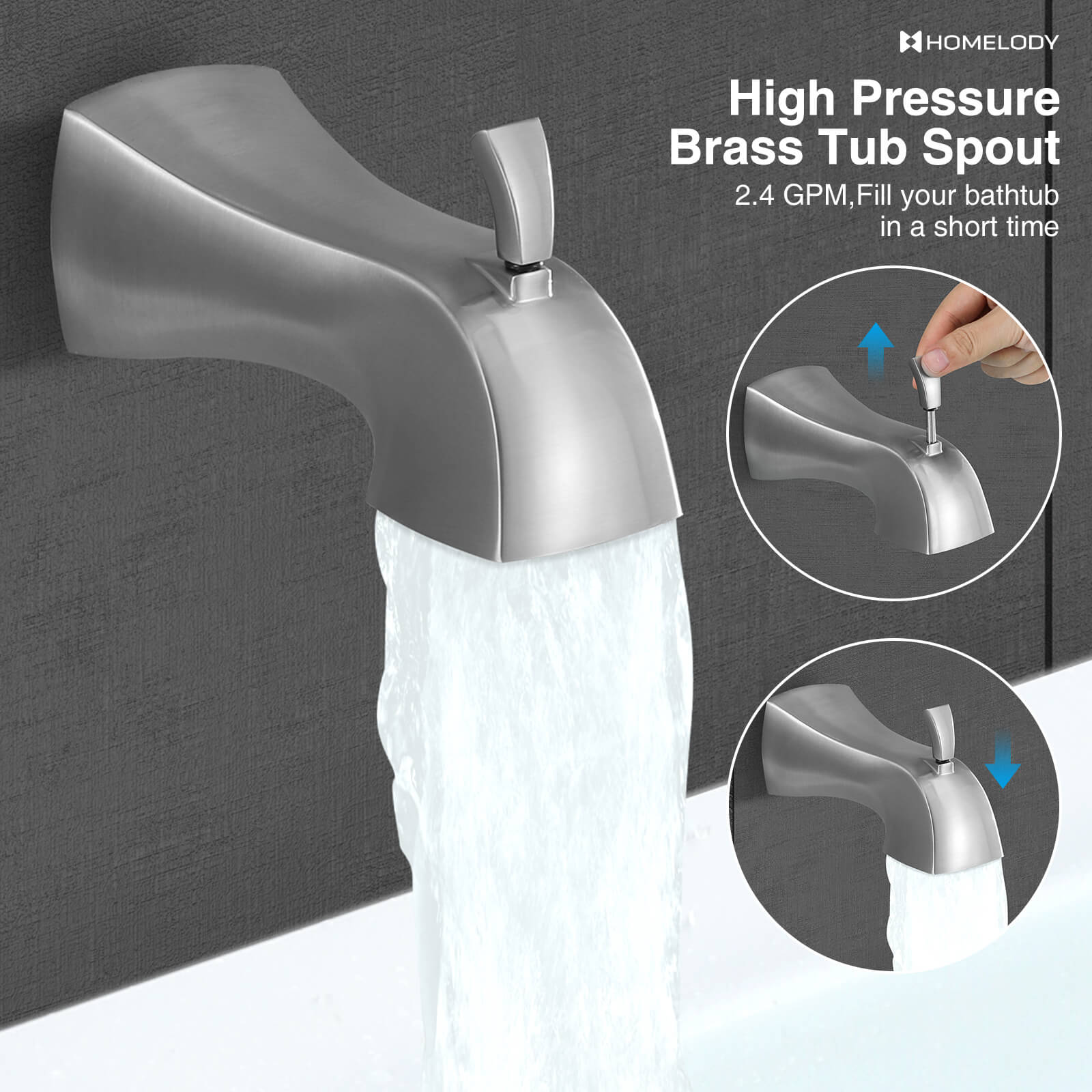 HOMELODY Bathtub Faucet Shower System 8 Inch Rain Shower Head