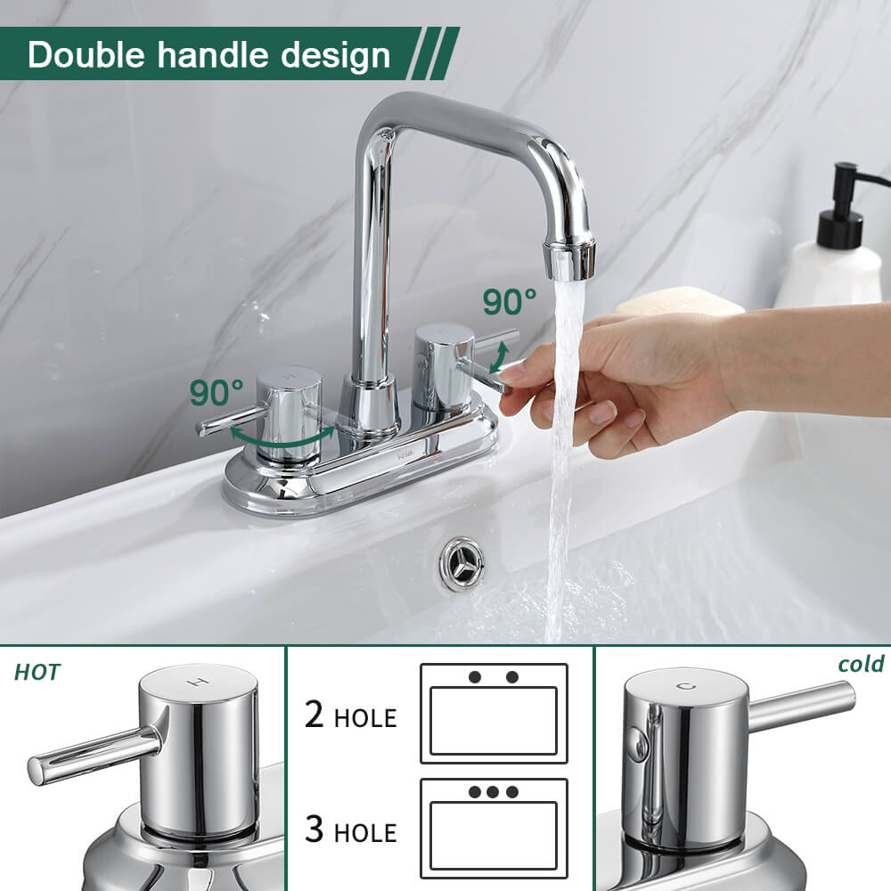 AiHom Bathroom Faucet 4 Inch Lavatory Faucet 2 Handle