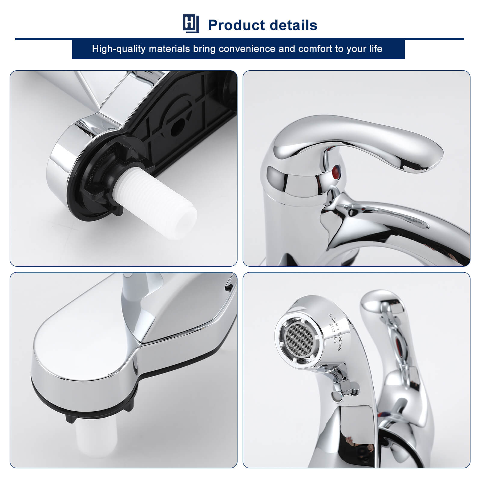 HOMELODY Plastic Bathroom Faucet 4 inch Centerset