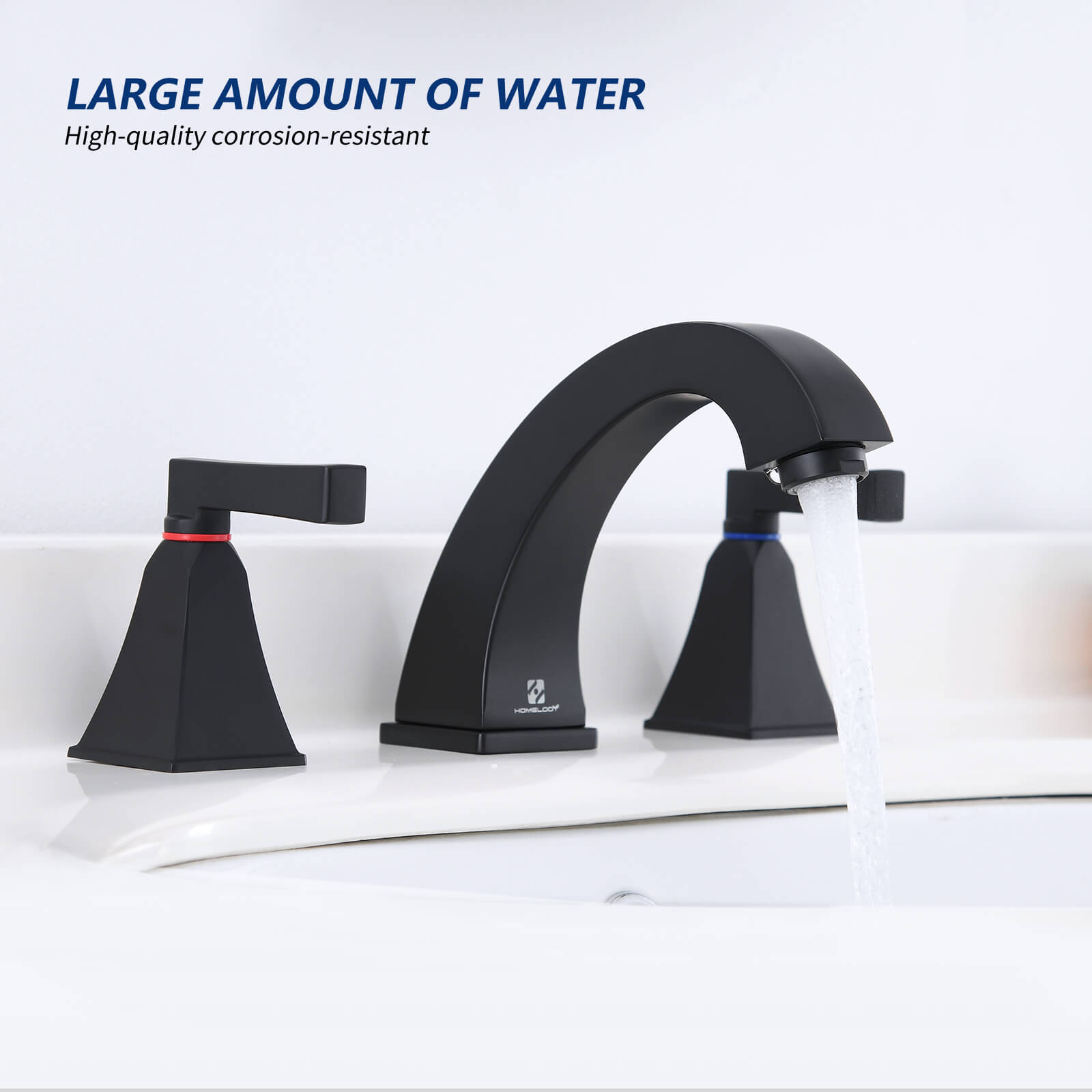 HOMELODY 8 Inch 2 Handle Bathroom Sink Faucet for 3 Hole
