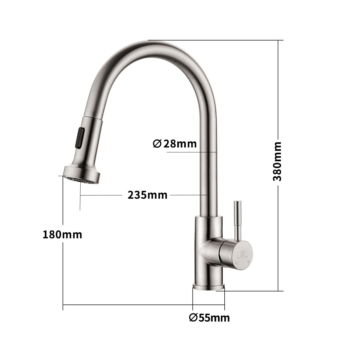 Homelody 2 Functions 360 ° Swivel Non-Slip Spout Kitchen Faucet