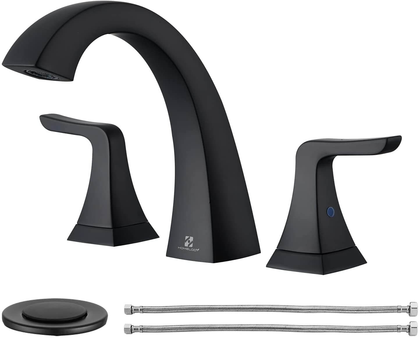 HOMELODY Matte Black Bathroom Faucet for 3 Hole - Homelody