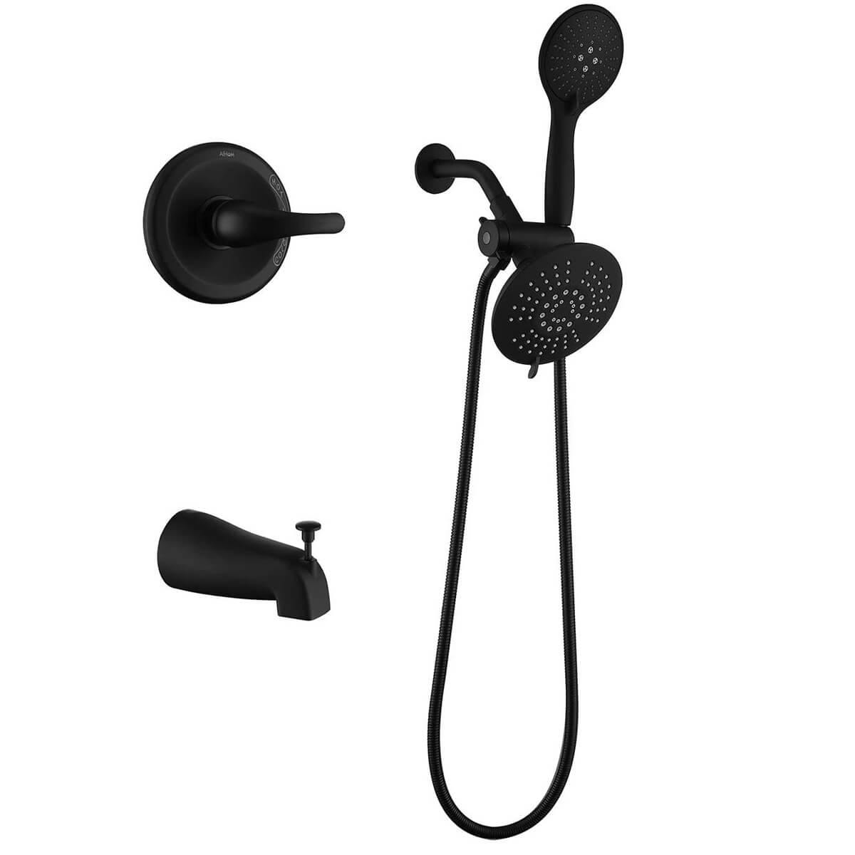 Black Dual Shower Head Faucet 