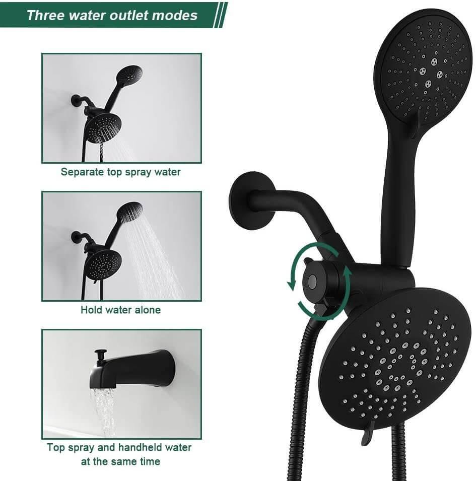 Black Dual Shower Head Faucet