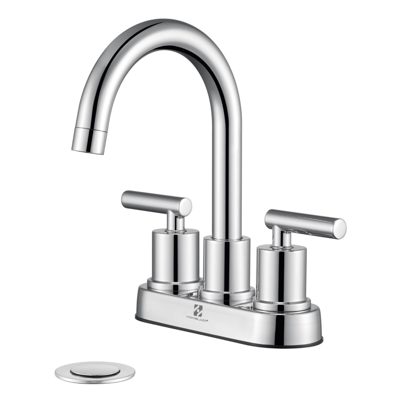 HOMELODY 2 Handles Bathroom Faucet with Pop-up Drain Assembly