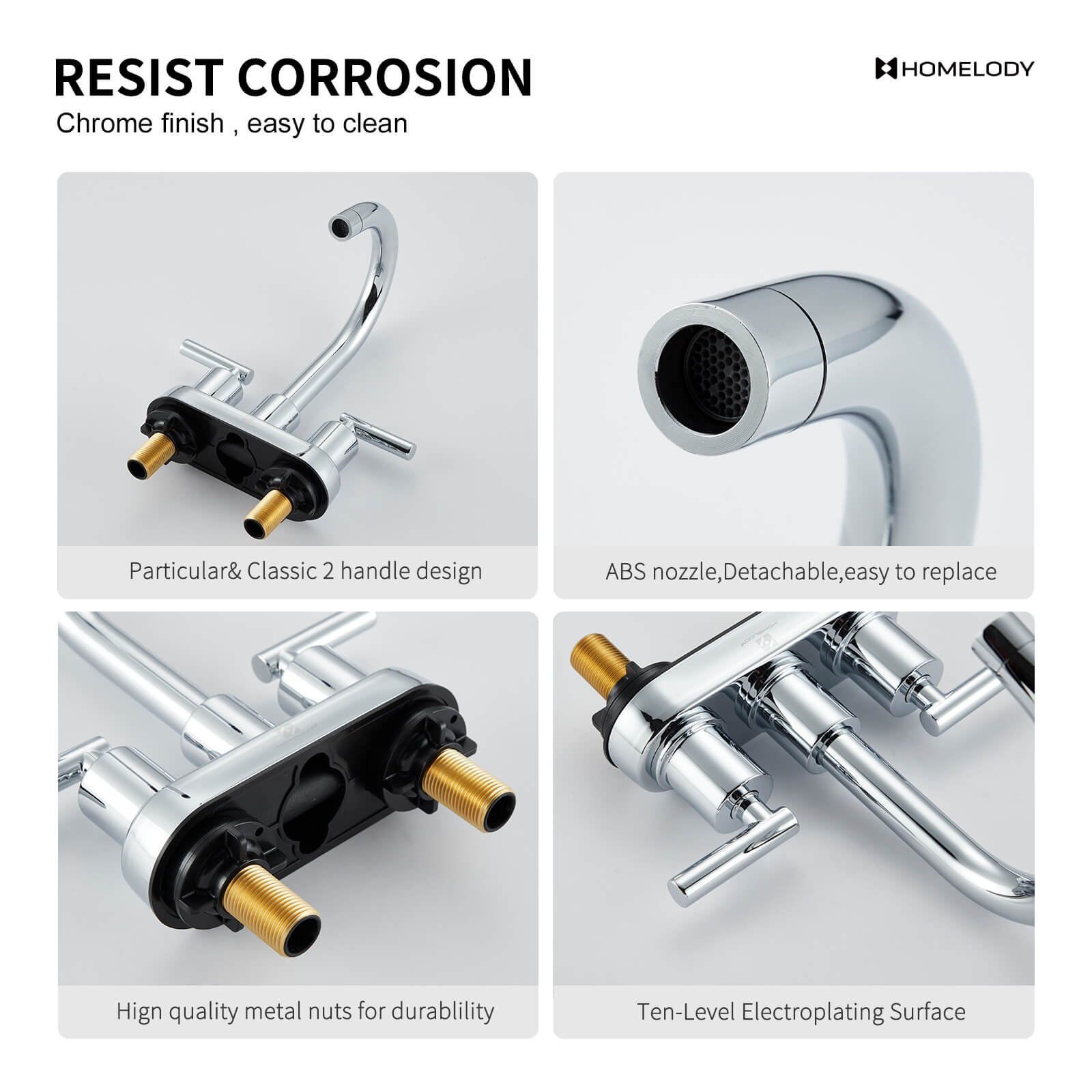 HOMELODY 2 Handles Bathroom Faucet with Pop-up Drain Assembly