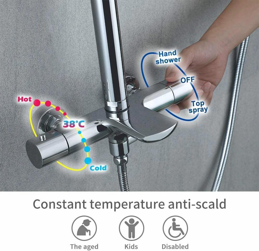 Luxury Bathroom Thermostat Shower Set