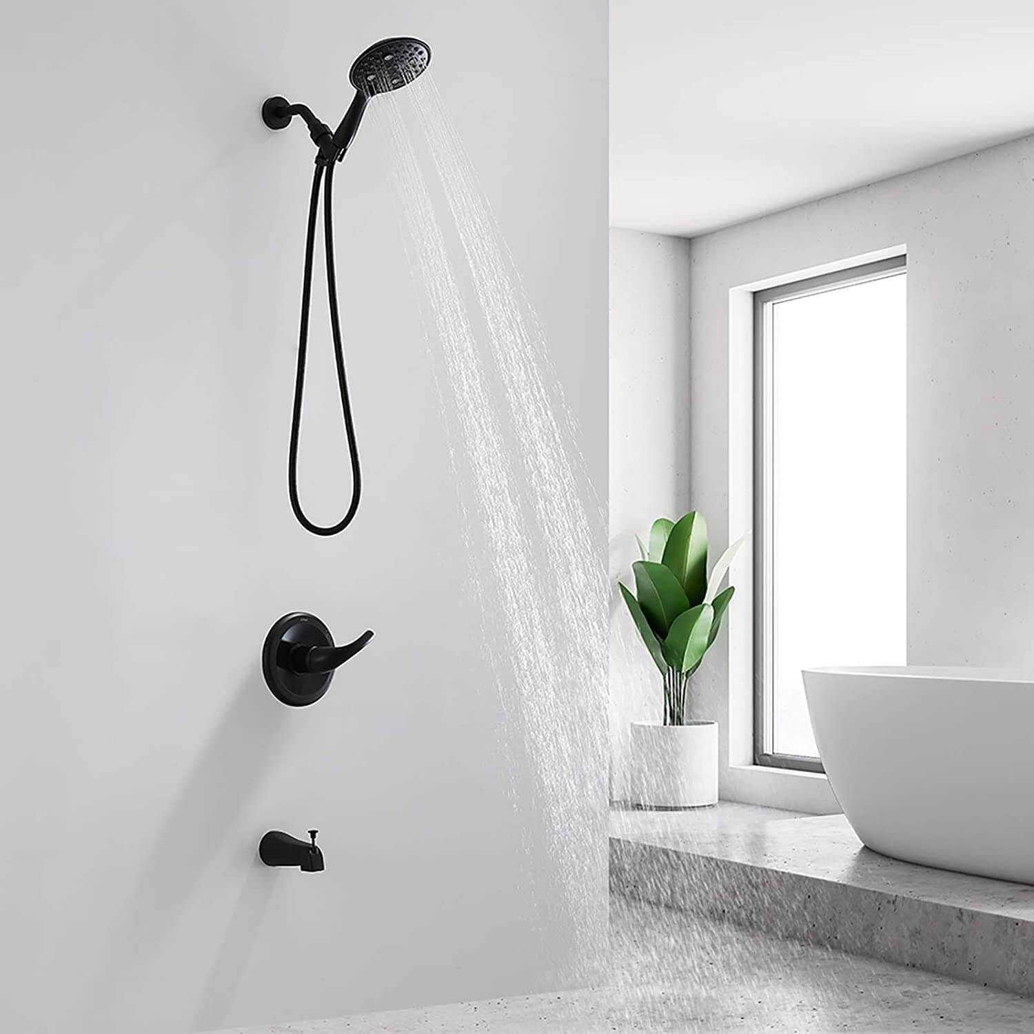 Matte Black Dual-Function Shower Faucet