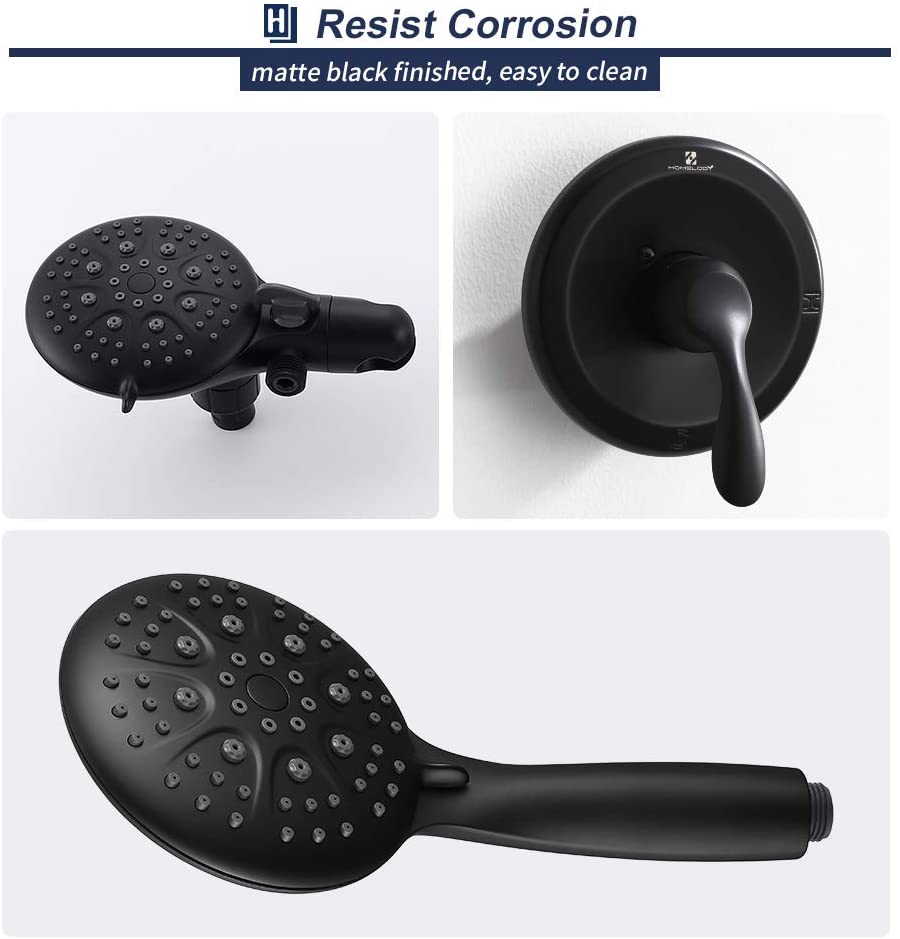 Matte Black High Pressure Shower System