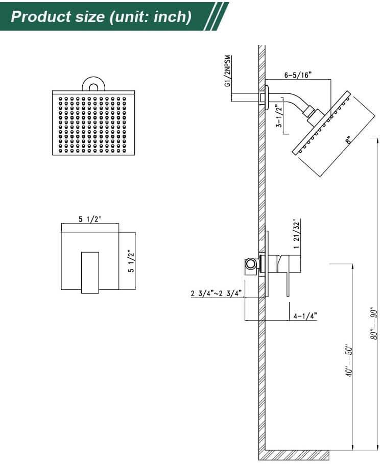 Matte Black Shower Head Set