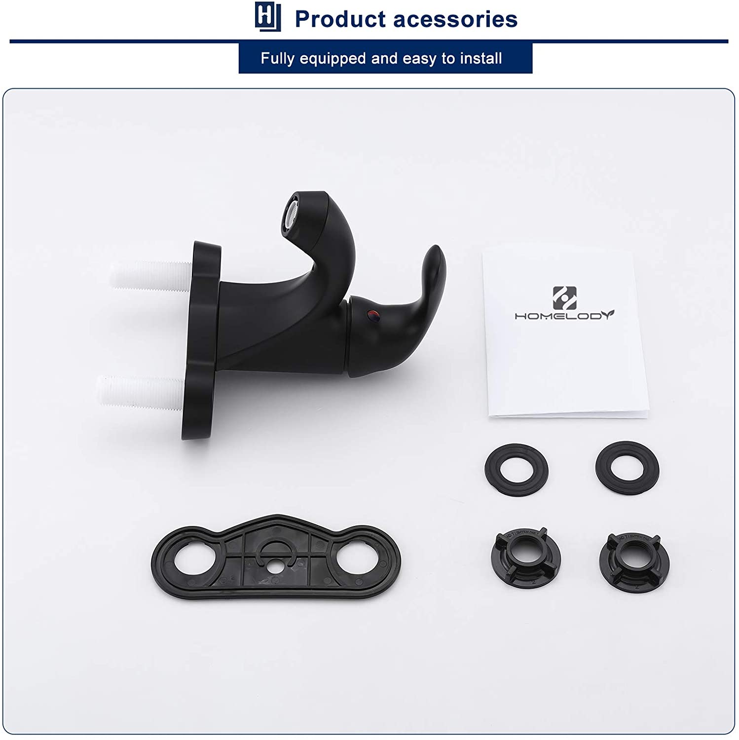 HOMELODY Plastic Bathroom Faucet Matte Black 4 inch Centerset - Homelody