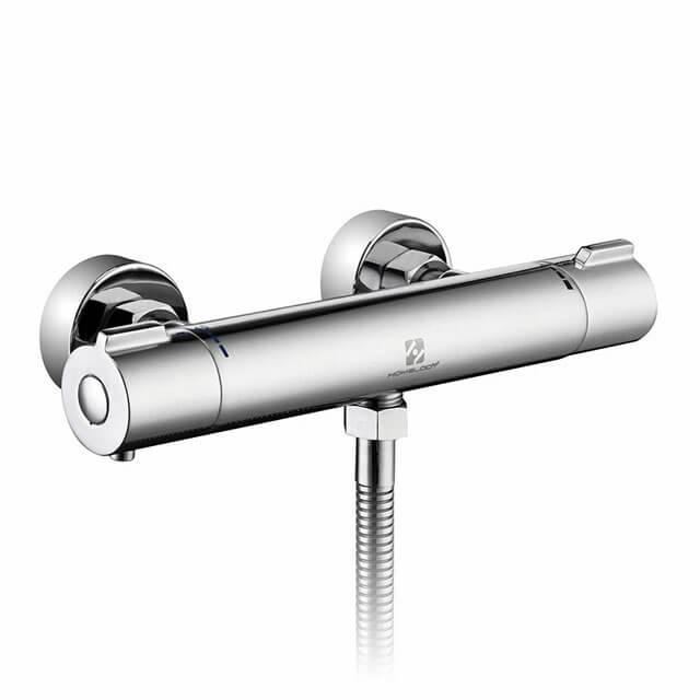 Anti-scald wall brass chrome thermostat shower faucet Homelody - Homelody