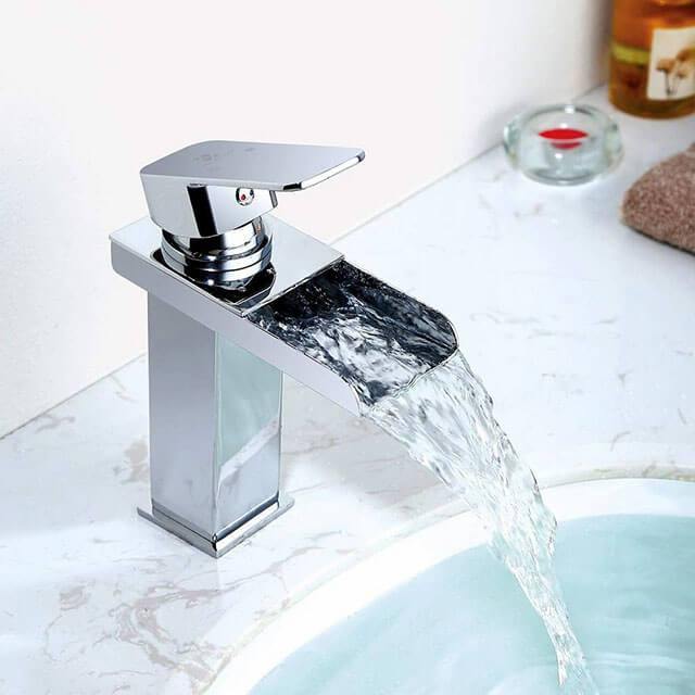 Bathroom single lever sink waterfall faucet modern fashion style cheaper Homelody - Homelody