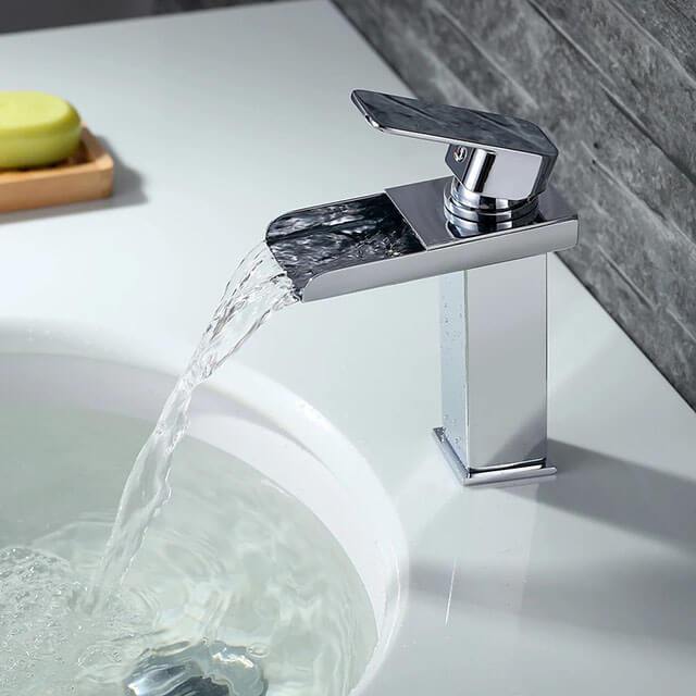 Bathroom single lever sink waterfall faucet modern fashion style cheaper Homelody - Homelody