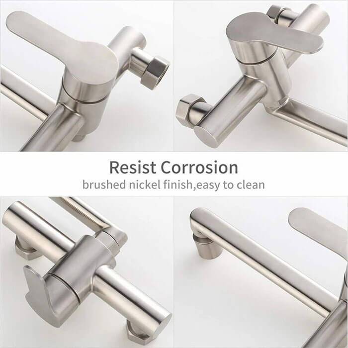 Best seller HOMELODY Kitchen Faucets Wall Sink Taps Double Spout Swivel 180 ° Mixer - Homelody