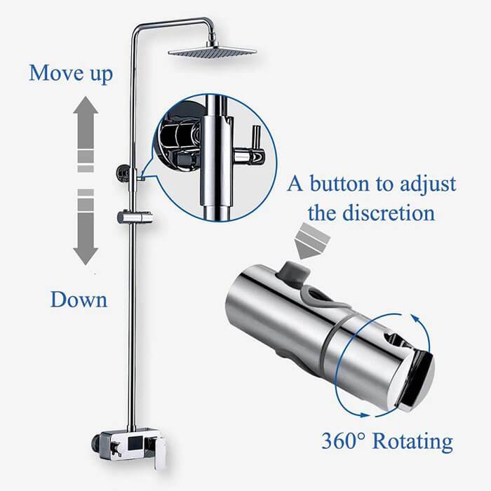 Homelody 2 Functions Thermostatic Shower Column with LCD Hydroelectric Display shower time and temperature - Homelody