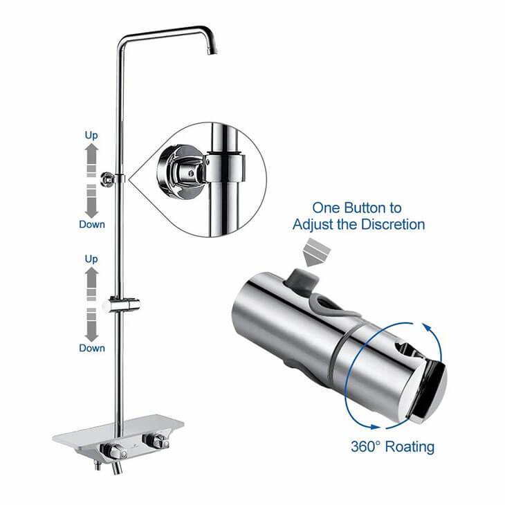 Homelody 3-function Thermostatic Shower System with Shelf for modern bathroom shower - Homelody