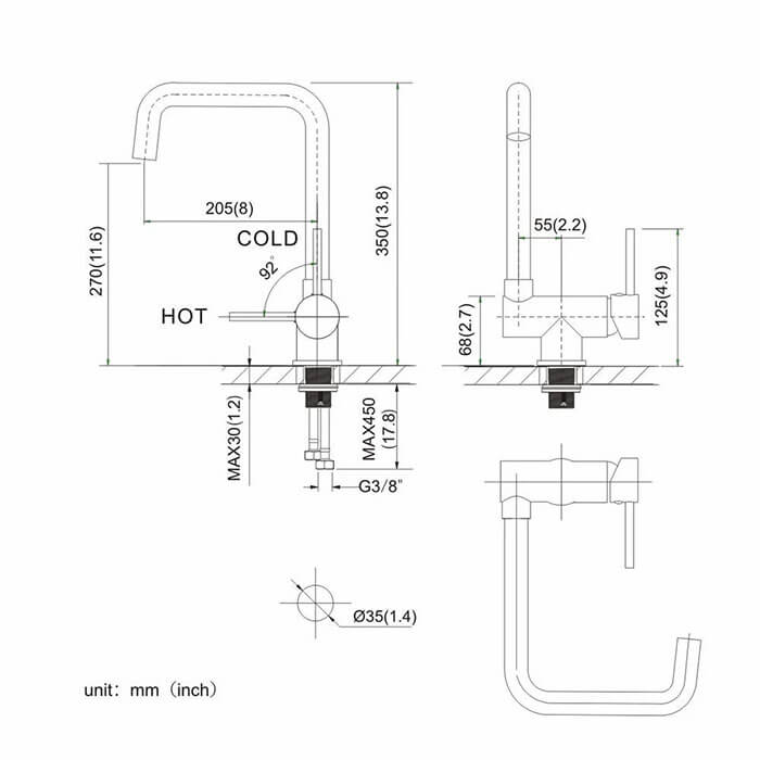 Homelody 360° Rotating Front Window Kitchen Faucet Foldable Stainless Steel Matt Sink Tap for Kitchen - Homelody