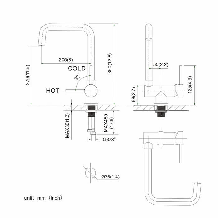 Homelody 360° Rotating Front Window Kitchen Faucet Foldable Stainless Steel Matt Sink Tap for Kitchen - Homelody