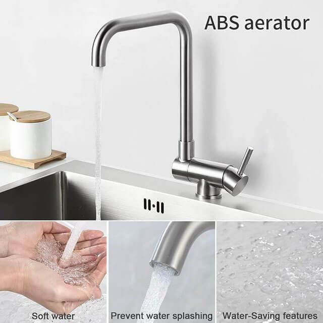 Homelody 360° Rotating Front Window Kitchen Faucet Foldable Stainless Steel Matt Sink Tap for Kitchen - Homelody