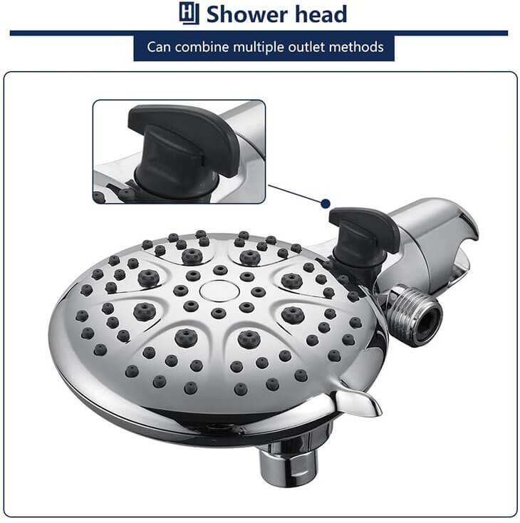 Homelody 5" High Pressure Rainfall Shower Combo, 6-Setting Rain Shower Head&Handheld Shower Head - Homelody