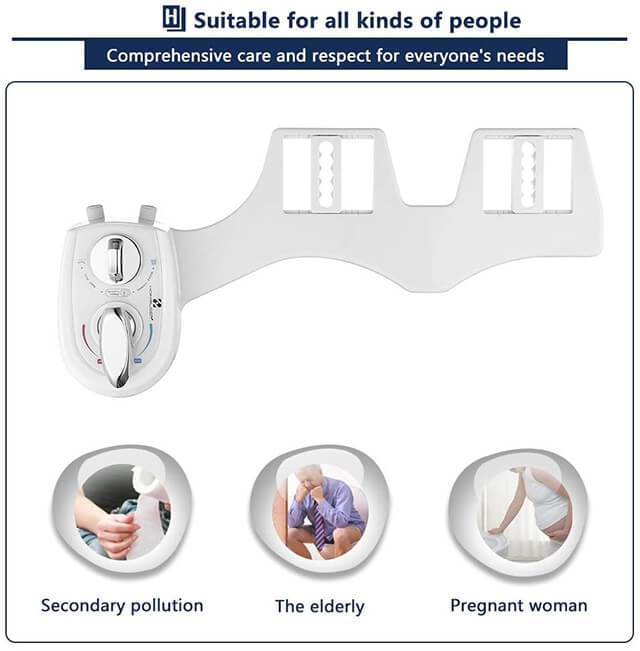 HOMELODY Bidet Toilet Non-Electric Self-cleaning Dual Nozzle (Posterior/Feminine Wash) - Homelody