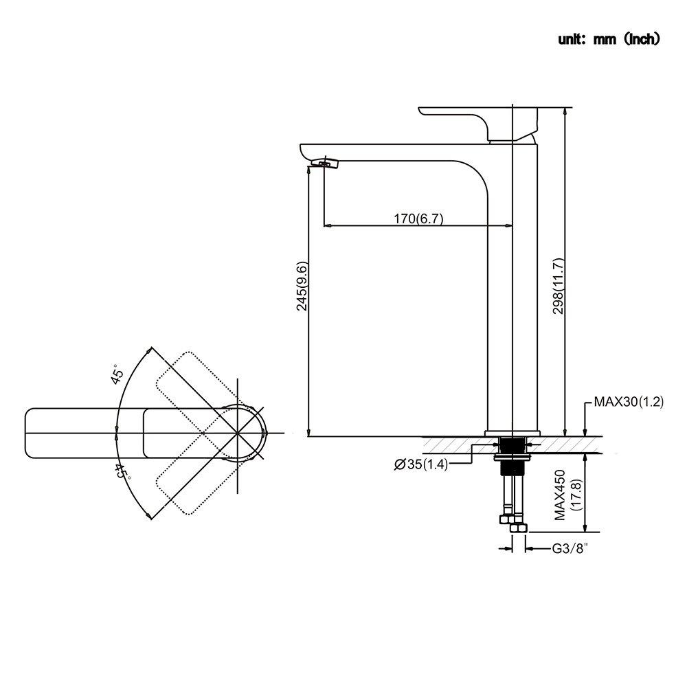 Homelody Chrome Plated high Basin Faucet Brass pull up mixer - Homelody