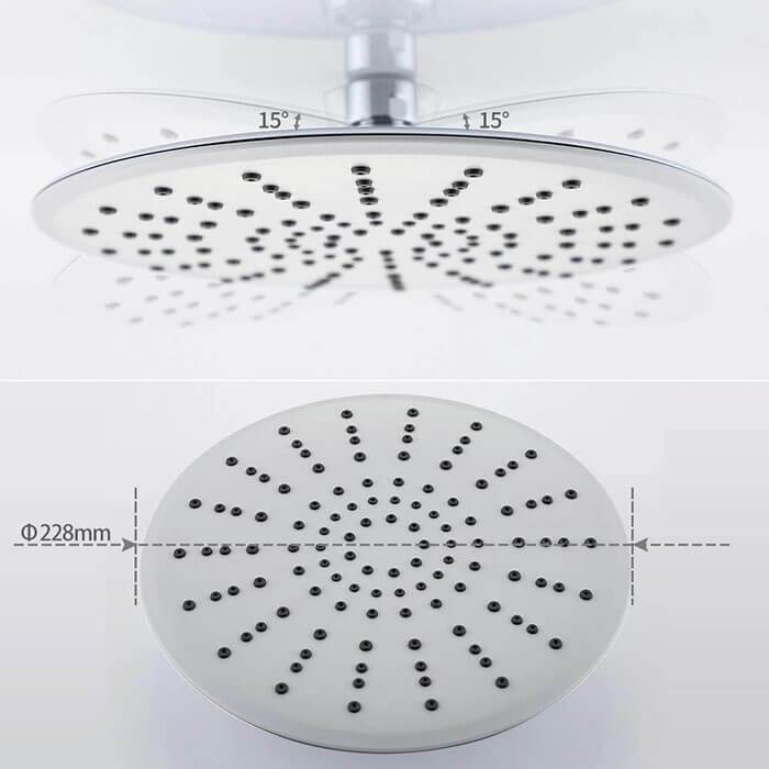HOMELODY chrome Shower system with 3-jet hand shower Shower set - Homelody