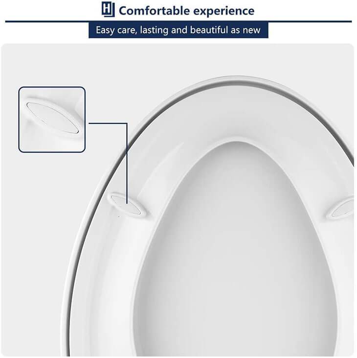 HOMELODY Elongated Toilet Seat White with Button - Homelody