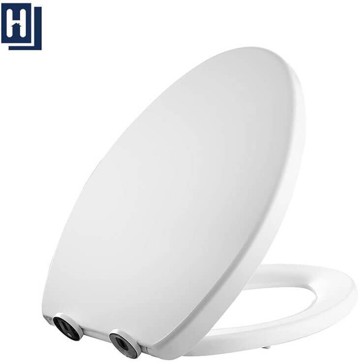 HOMELODY Elongated Toilet Seat White with Button - Homelody
