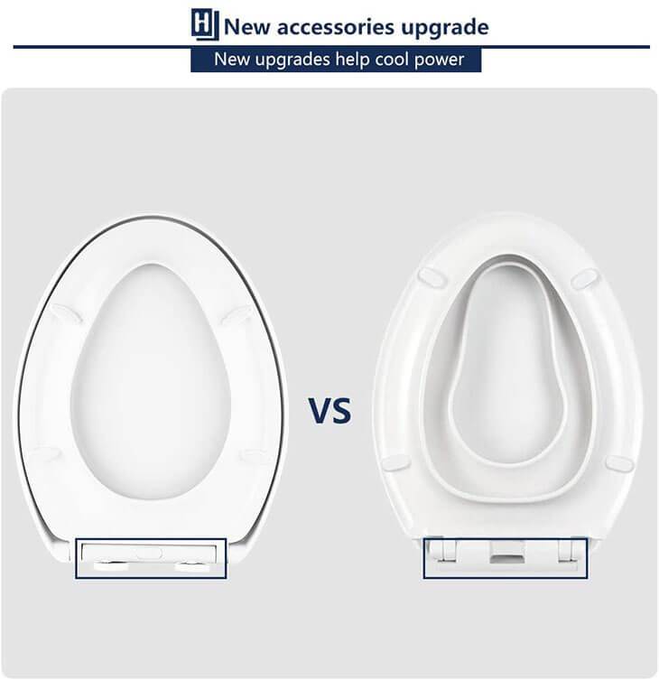 HOMELODY Elongated Toilet Seat White with Button - Homelody