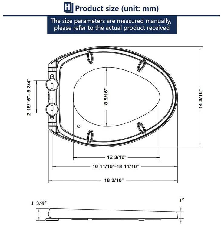 HOMELODY Elongated Toilet Seat White with Button - Homelody