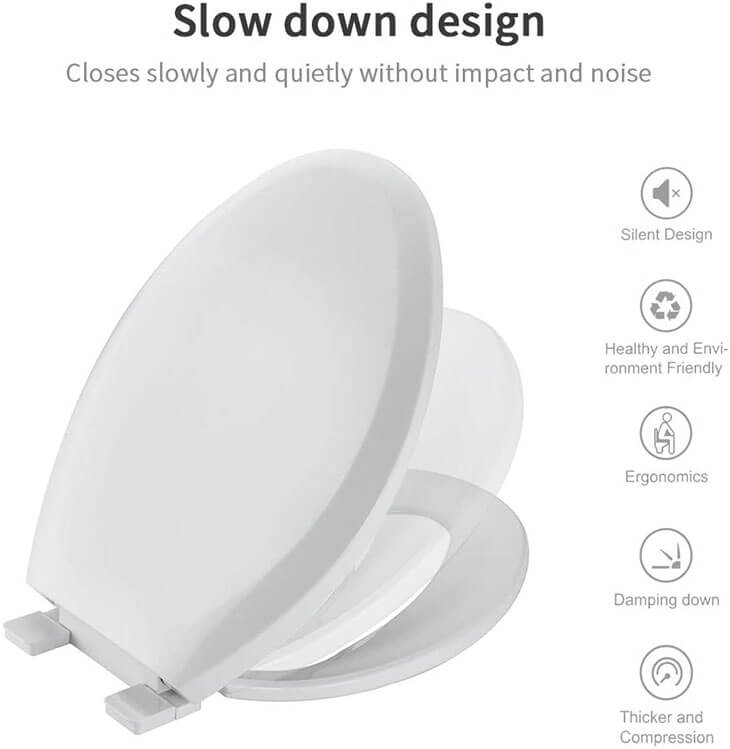 HOMELODY Elongated White Toilet Seat - Homelody