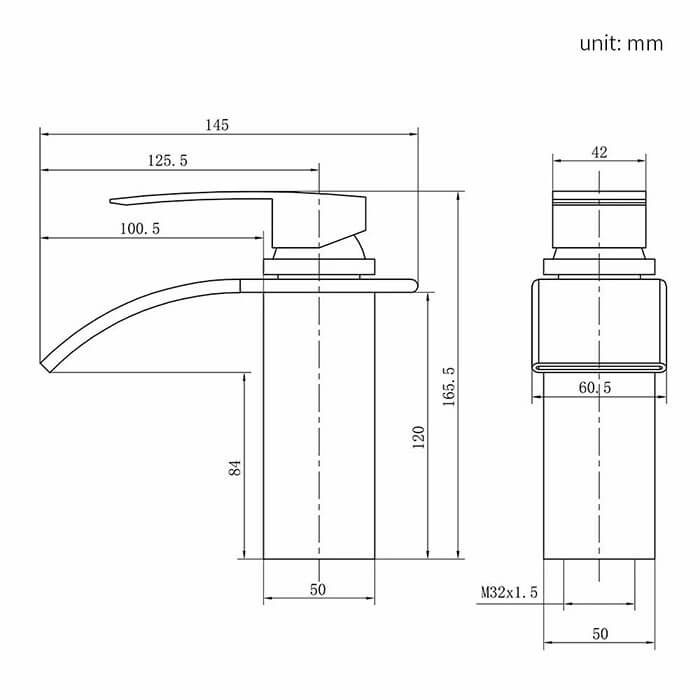 Homelody high end Single-lever waterfall Basin Faucet for Bathroom - Homelody