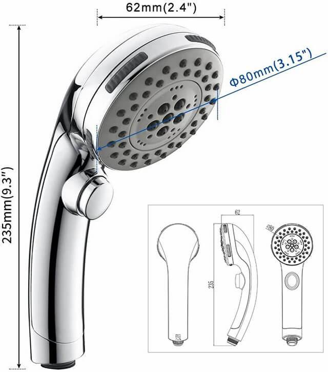 HOMELODY High Pressure Handheld Shower Head with ON/OFF Pause Switch - Homelody