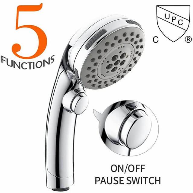 HOMELODY High Pressure Handheld Shower Head with ON/OFF Pause Switch - Homelody