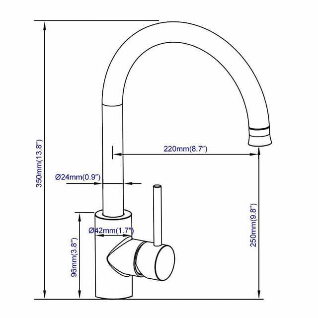 Homelody Kitchen Faucet Stainless Steel Sink Tap High arc style 360° Rotating - Homelody