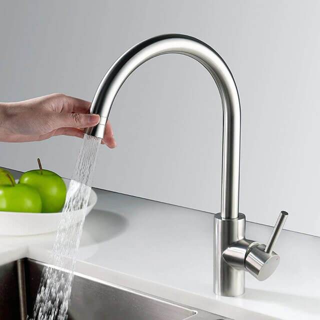 Homelody Kitchen Faucet Stainless Steel Sink Tap High arc style 360° Rotating - Homelody