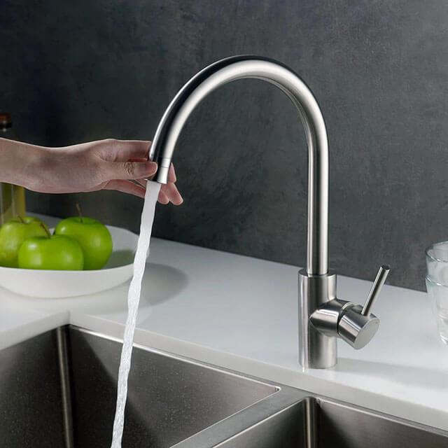 Homelody Kitchen Faucet Stainless Steel Sink Tap High arc style 360° Rotating - Homelody