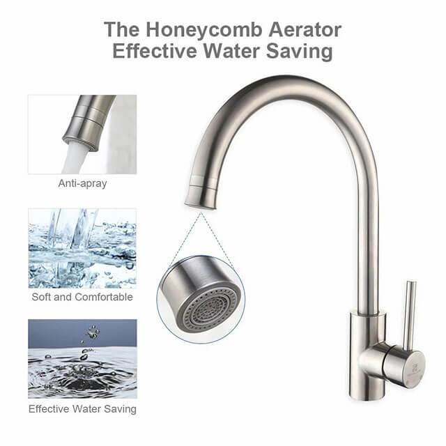 Homelody Kitchen Faucet Stainless Steel Sink Tap High arc style 360° Rotating - Homelody