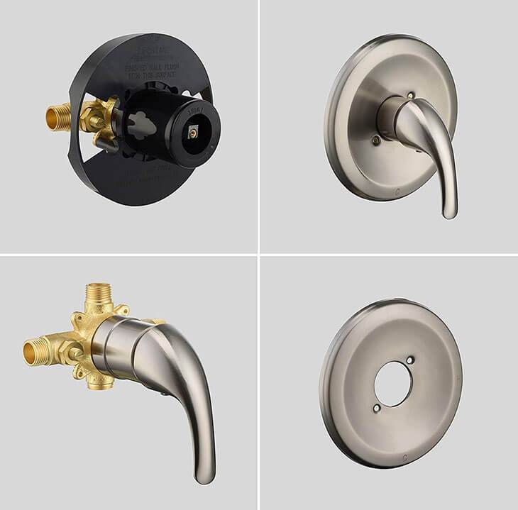 HOMELODY Pressure Balancing Shower System (Valve Included), Brushed Nickel - Homelody