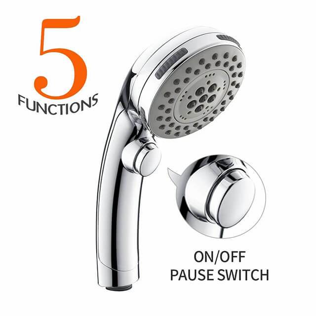 Homelody Shower Head 5 Functions Chrome Hand Shower - Homelody