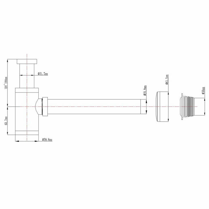 Homelody Stainless Steel Tube Siphon with Odor Trap - Homelody